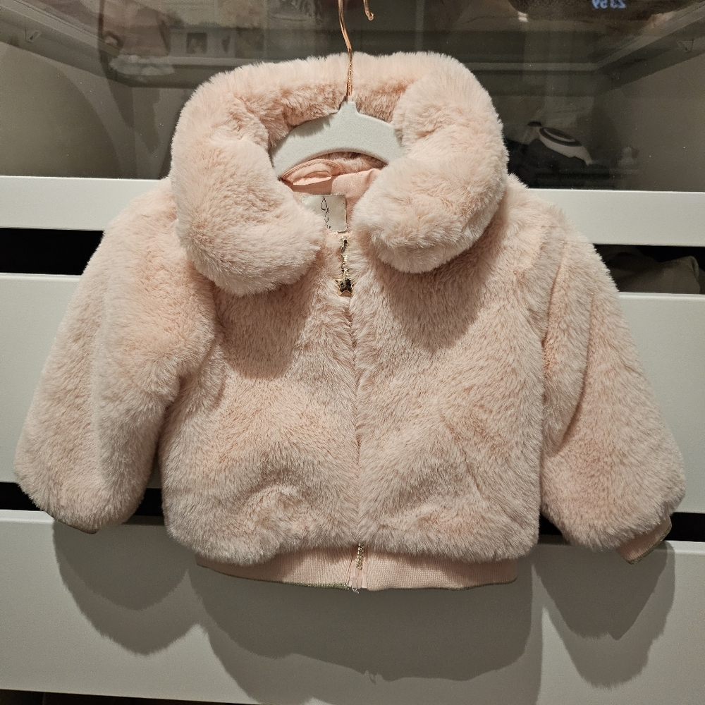Joie Baby Pink Faux Fur Jacket - Picture 2 of 7